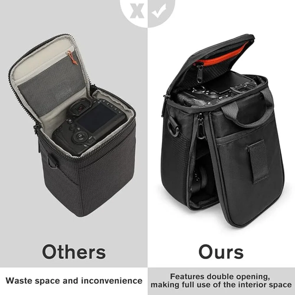 S-ZONE Dual-Open Camera Bag Waterproof Case - Black